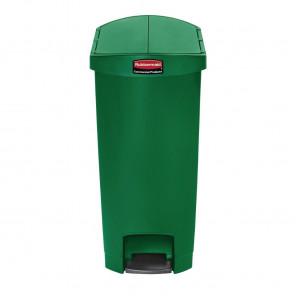 Rubbermaid Slim Jim End Step on Pedal Bin Green 50 Ltr