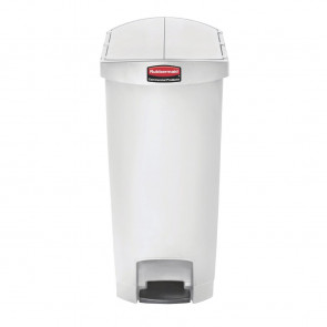 Rubbermaid Slim Jim End Step on Pedal Bin White 50 Ltr