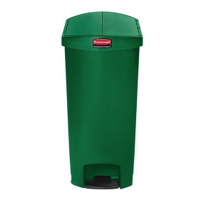 Rubbermaid Slim Jim End Step on Pedal Bin Green 68 Ltr