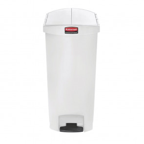 Rubbermaid Slim Jim End Step on Pedal Bin White 68 Ltr