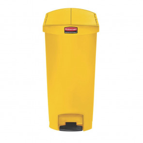 Rubbermaid Slim Jim End Step on Pedal Bin Yellow 68 Ltr