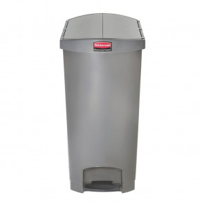 Rubbermaid Slim Jim End Step on Pedal Bin Grey 90 Ltr