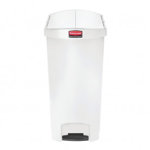 Rubbermaid Slim Jim End Step on Pedal Bin White 90 Ltr