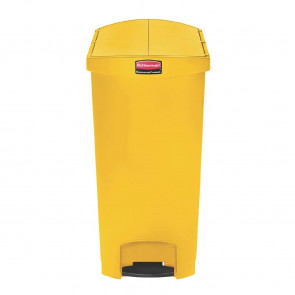 Rubbermaid Slim Jim End Step on Pedal Bin Yellow 90 Ltr