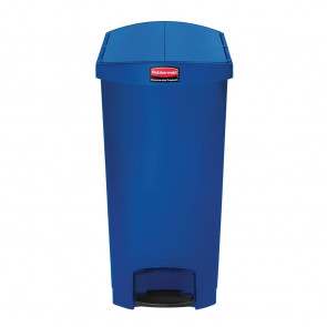 Rubbermaid Slim Jim End Step on Pedal Bin Blue 90 Ltr