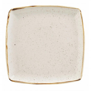 Churchill Stonecast Deep Square Plates Barley White 260mm