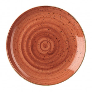 Churchill Stonecast Round Coupe Plates Spiced Orange 200mm