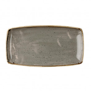 Churchill Stonecast Rectangular Plates Peppercorn Grey 350 x 185mm