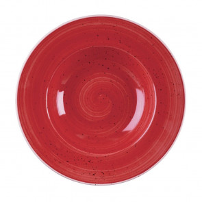 Churchill Stonecast Round Wide Rim Bowls Berry Red 280mm