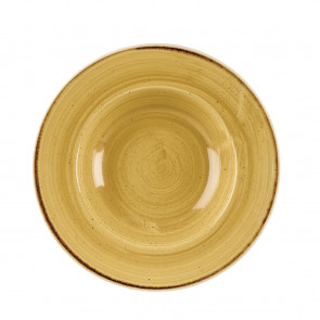 Churchill Stonecast Round Wide Rim Bowls Mustard Seed Yellow 240mm