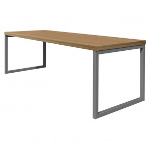 Bolero Dining Table Beech Effect with Silver Frame 4ft