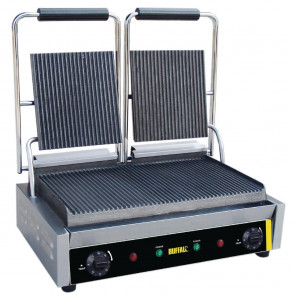 Buffalo Bistro Contact Grill Double Ribbed