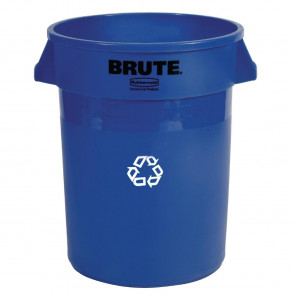 Rubbermaid Round Brute Container with Recycling Logo 121Ltr