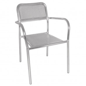 Bolero Aluminium Bistro Stacking Armchairs (Pack of 4)