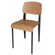 Wooden Dining Chairs with Black Steel Frame (Pack of 4)
