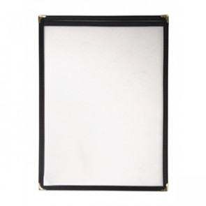 American Style Menu Holder Two Card Black A4