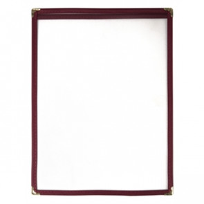 American Style Menu Holder Two Card Burgundy A4