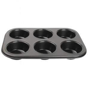 Vogue Carbon Steel Non-Stick Muffin Tray 6 Cup