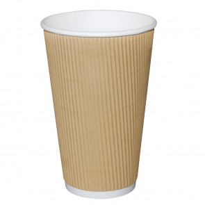 Fiesta Ripple Wall Disposable Cups Kraft 450ml x500