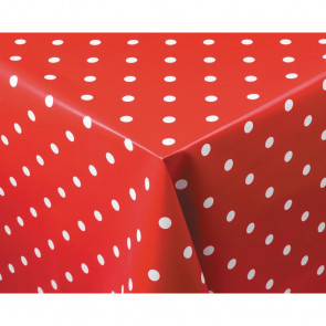 PVC Polka Dot Tablecloth Red 54in