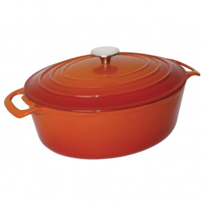 Vogue Orange Oval Casserole Dish 6Ltr