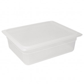 Vogue Polypropylene 1/2 Gastronorm Container with Lid 100mm