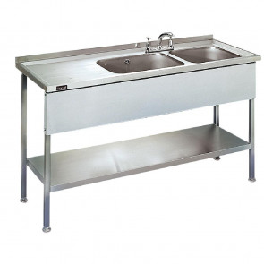 Lincat Stainless Steel Double Sink Unit with Left Hand Drainer