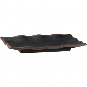 APS Marone Melamine Wavy Tray Black 225x 150mm