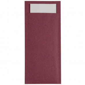 Burgundy Kraft Cutlery pouch with Champagne Napkin