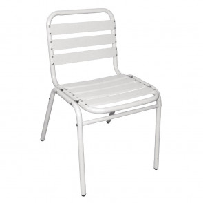 Bolero White Aluminium Bistro Side Chair (Pack of 4)