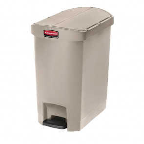 Rubbermaid Slim Jim End Step on Pedal Bin Beige 30Ltr