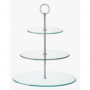 Glass Three Tiered Afternoon Tea Cake Stand