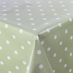 PVC Green Polka Dot Table Cloth 55 x 90in