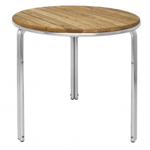 Bolero Round Ash and Aluminium Table 600mm