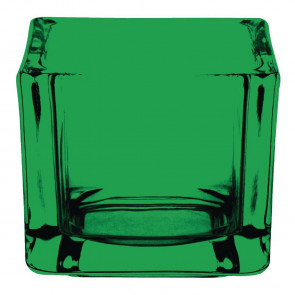 Olympia Glass Tealight Holder Square Green