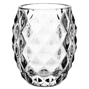 Olympia Glass Diamond Tealight Holder Clear  75mm