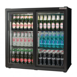 Autonumis Popular Double Sliding Door 3Ft Back Bar Cooler Black A21512