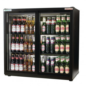 Autonumis EcoChill Double Sliding Door 3Ft Back Bar Cooler Black A215127