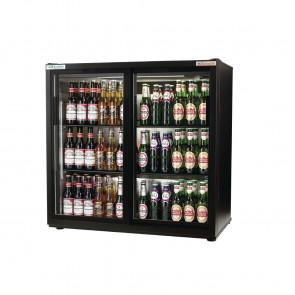 Autonumis EcoChill Double Sliding Door Maxi Back Bar Cooler, Black A21073