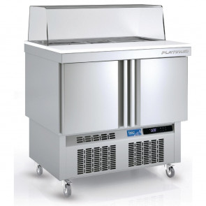 Lec 2 Door Pizza Prep Counter with Built in Topping Unit