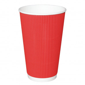 Fiesta Takeaway Coffee Cups Ripple Wall Red 450ml x25