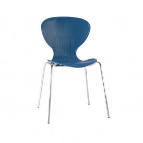 Bolero Blue Stacking Plastic Side Chairs (Pack of 4)