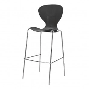 Bolero Stacking Black Plastic High Stool (Pack of 4)