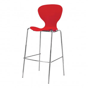 Bolero Stacking Red Plastic High Stool (Pack of 4)