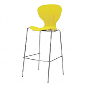 Bolero Stacking Yellow Plastic High Stool (Pack of 4)