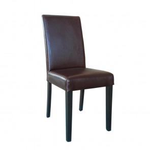 Bolero Faux Leather Dining Chair Antique Brown (Pack of 2)