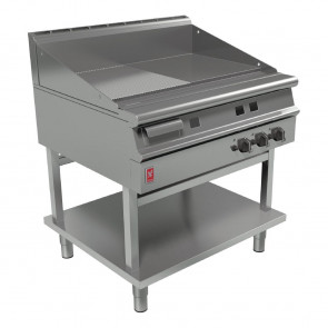 Falcon Dominator Plus 900mm Wide Half Ribbed Griddle on Fixed Stand Natural Gas G3941R