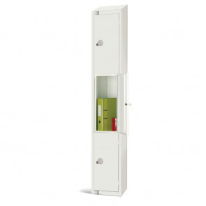 Elite Three Door Padlock Locker with Sloping Top White