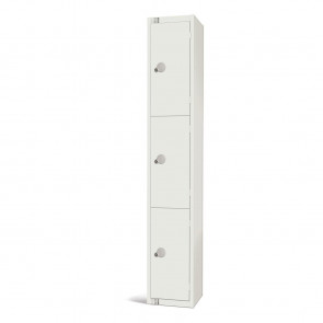 Elite Three Door Camlock Locker White