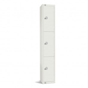 Elite Three Door Padlock Locker White